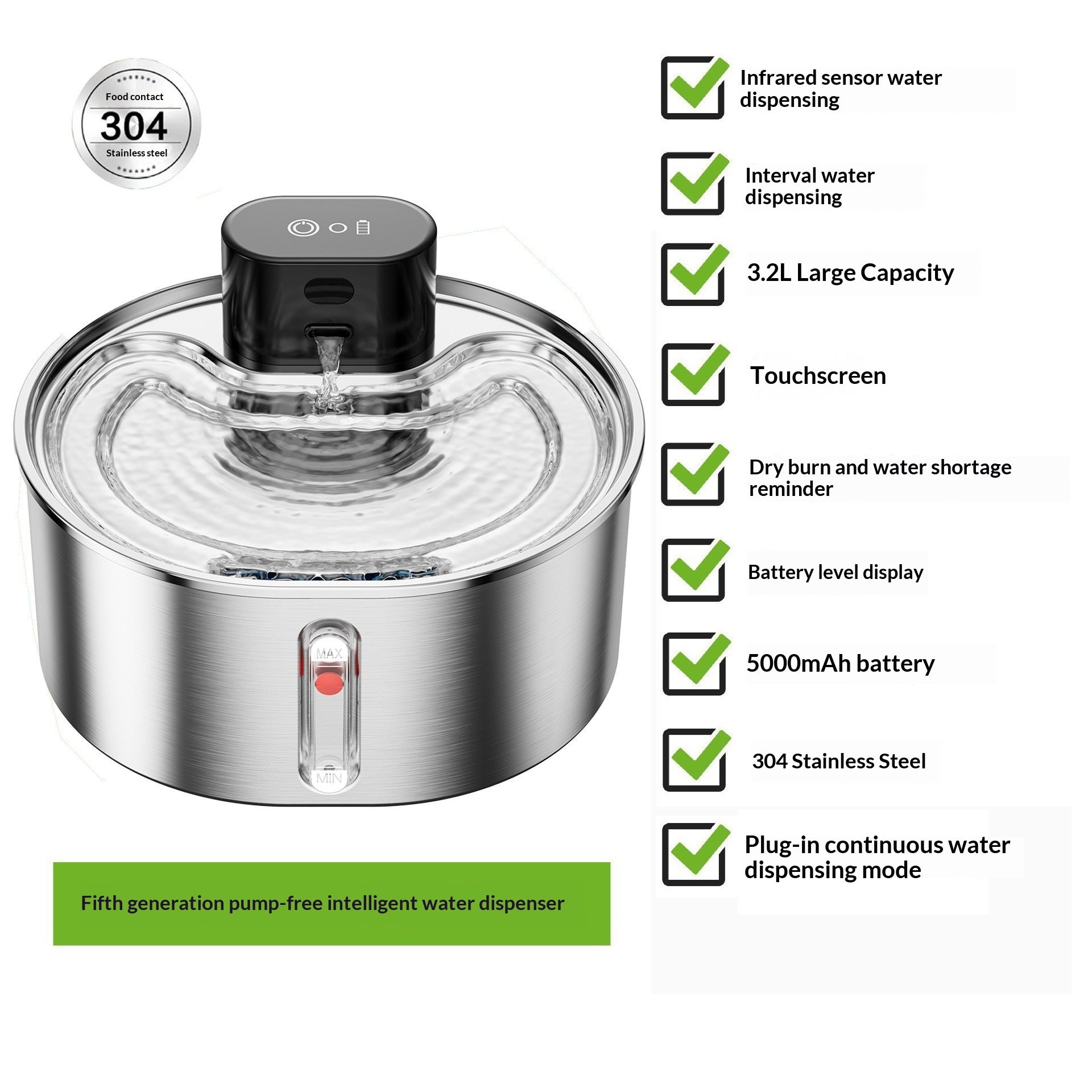 Smart Pet Water Fountain Wireless Cat Dispenser
