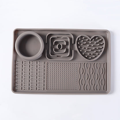 Multifunctional Solid-Color Silicone Pet Feeding Bowl