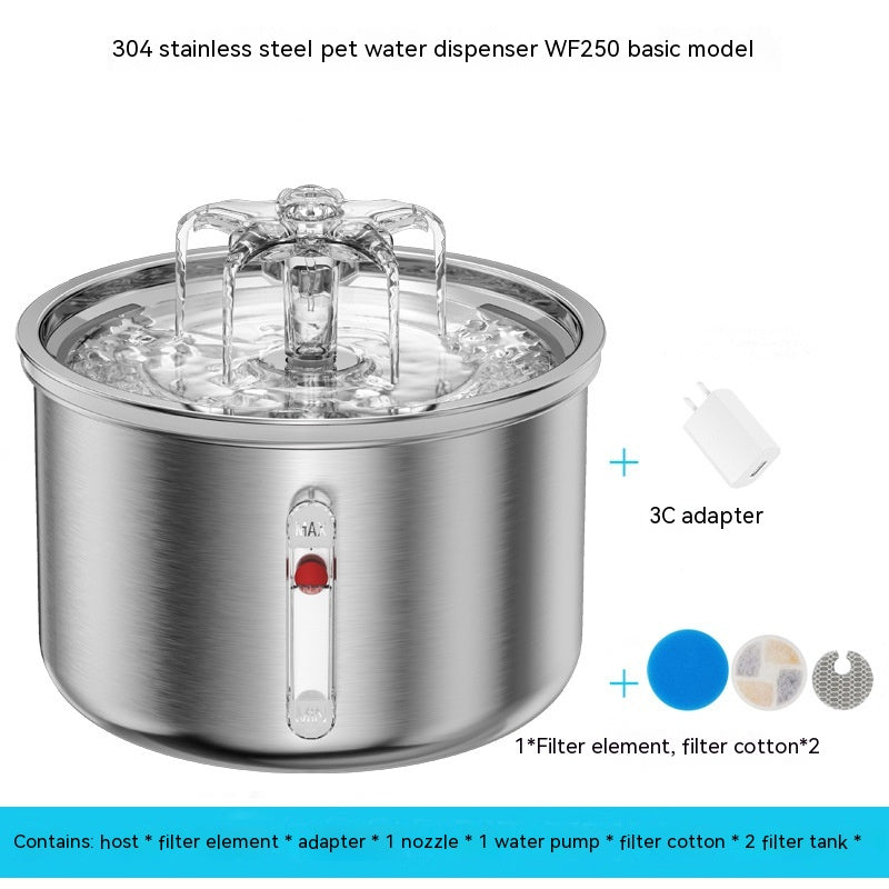 Pet Automatic Water Dispenser Stainless Steel Fountain
