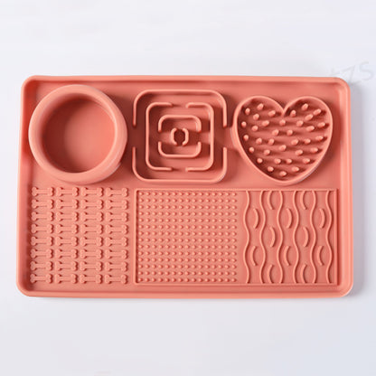 Multifunctional Solid-Color Silicone Pet Feeding Bowl