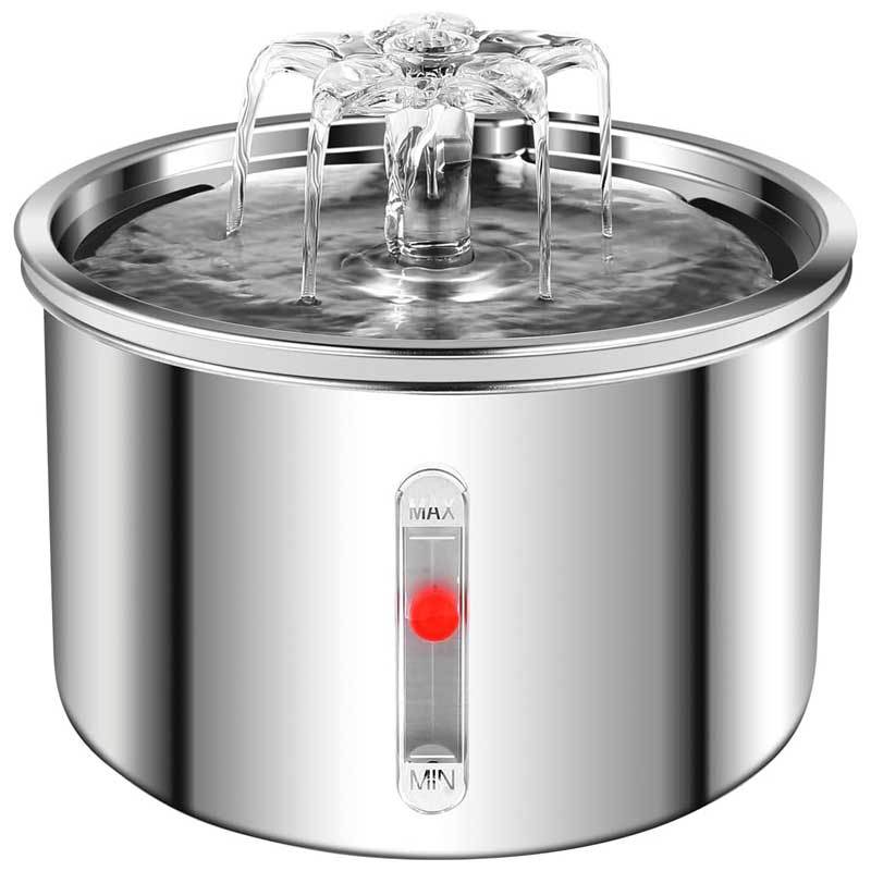 Pet Automatic Water Dispenser Stainless Steel Smart Small Flower FounPet Automatic Water Dispenser Stainless Steel Fountaintain